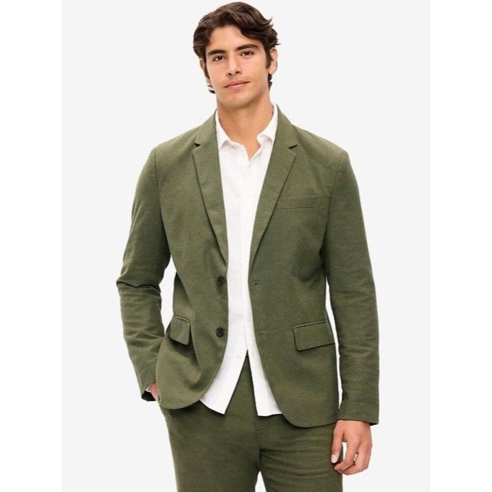 Old Navy Relaxed Fit Unlined Linen Blend Blazer Matcha Green Size S NWT
